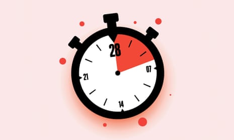 Illustration by Observer Design of a stopwatch with a red segment on its face