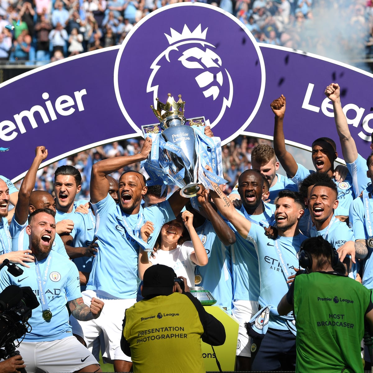Manchester City Given Premier League Trophy After Draw With Huddersfield Live Football The Guardian
