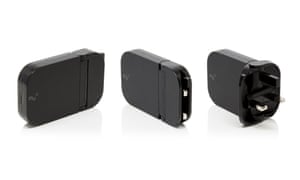 Mu One with its folding UK plug