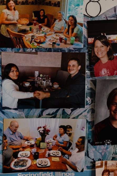 Old photos from Mexico hang in the bedroom of Kimberly Kobylecky (10) and Janet Kobylecky (12) in New Lenox, Illinois.