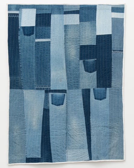 A design in denim … Work-Clothes Strips by Loretta Pettway Bennett.