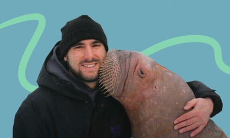 Phil Demers and his beloved friend Smooshi the walrus.