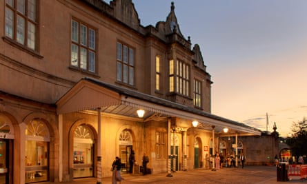 Bath Spa railway station at the of our author’s walk.