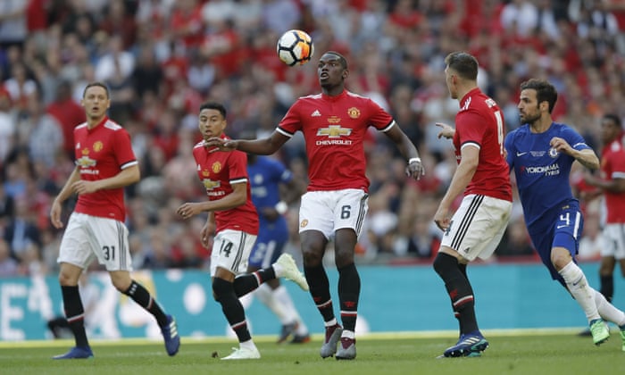 Paul Pogba attempts to control the ball.