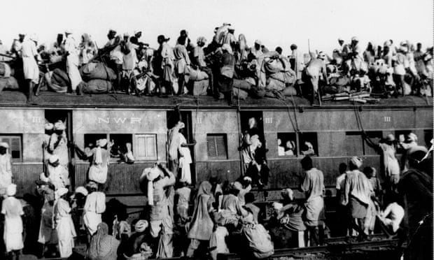 Refugees flee by train, September 1947.