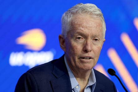 TA CEO Craig Tiley addresses the media at a press conference before the US Open