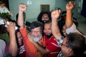 Shahidul Alam celebrates