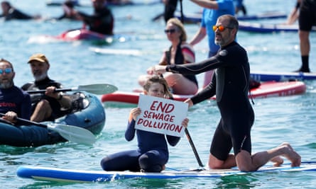 A ‘paddle out’ demonstration organised by Surfers Against Sewage in Brighton last month