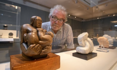 Henry Moore miniature sculptures on display