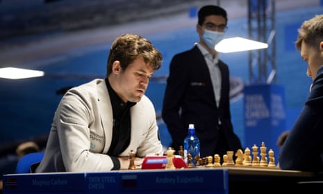 Wijk Aan Zee, Netherlands. 29th Jan, 2023. Magnus Carlsen of Norway  competes during the final round of the Tata Steel Chess Tournament 2023 in  Wijk aan Zee, the Netherlands, Jan. 29, 2023.