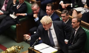 Boris Johnson during PMQs on 23 October.