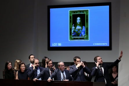 Record sum … excitement at Christie’s New York as bidding neared its end on 15 November last year.