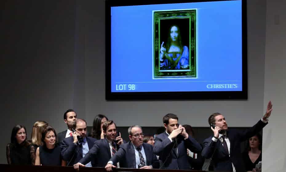 Leonardo da Vinci Painting Salvator Mundi Auction, New York, USA - 15 Nov 2017