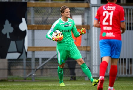 Anders Lindegaard playing for his current club, Helsingborg.
