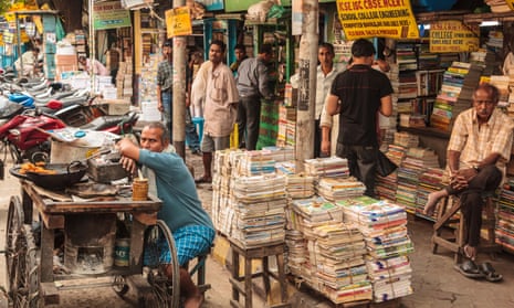 Bookstalls in College Street, Calcutta.