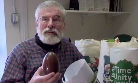 Gerry Adams shared a video in which he introduced the #Time4Unity Easter eggs.