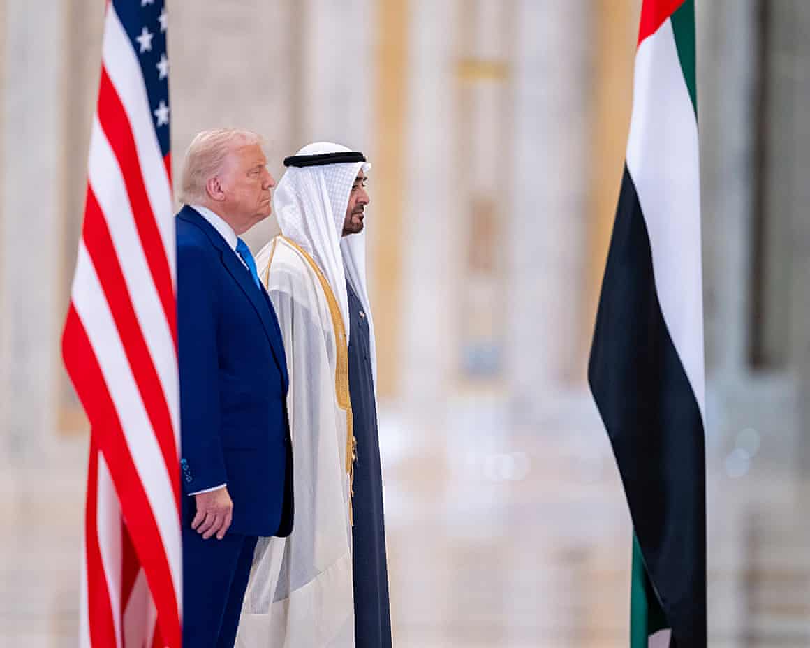 Trump with the UAE president Mohamed bin Zayed Al Nahyan in Abu Dhabi.