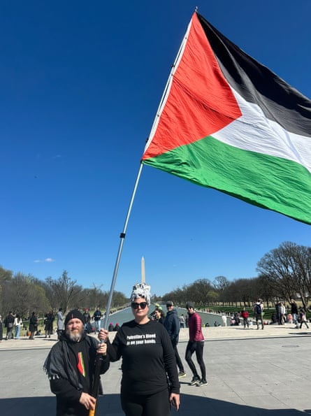 Hazami Barmada at the Lincoln Memorial on Saturday.