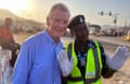 Michael Palin, with policewoman Joy Onoja, in Lokoja, Nigeria.