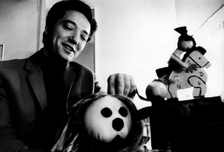 Eric Thompson with characters from The Magic Roundabout.