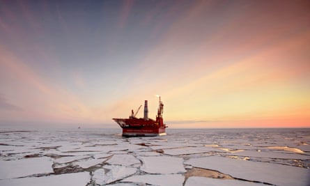 The Prirazlomnaya offshore ice-resistant oil-producing platform.