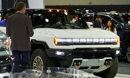 The GM Hummer EV at the North American international auto show in Detroit, Michigan, in September 2022.