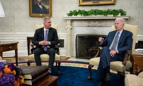 Kevin McCarthy and Joe Biden at the White House on Monday.