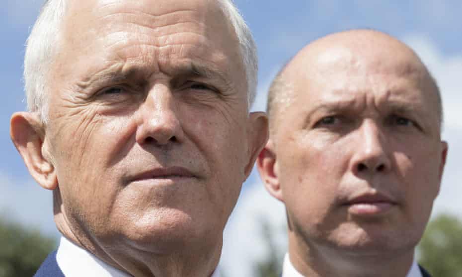 Malcolm Turnbull and Peter Dutton in Brisbane on Tuesday.