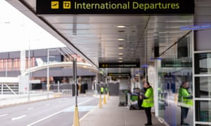 Melbourne international airport. ‘There are only so many island states in the world and you have to have closed off international travel to even make it an aim,’ says Brett Sutton.