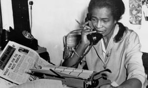 Claudia Jones at the offices of the West Indian Gazette in Birxton, London, in 1962.