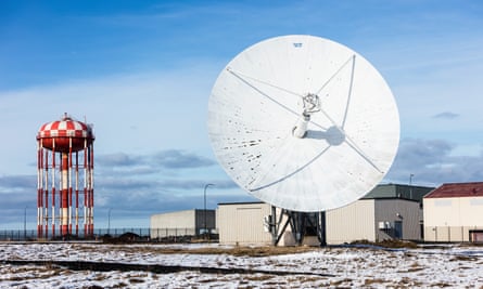 Iceland is dotted with unusual structures such as this giant satellite dish at the former US Naval Air Station Keflavik.