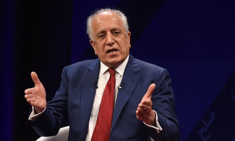 Zalmay Khalilzad, the special representative for Afghan peace and reconciliation, speaks during a forum in Kabul, on 28 April. 