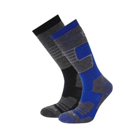 TOG24 Linz 2 Pack Men’s Ski Socks in Black Royal Blue