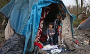 Children in a French refugee camp