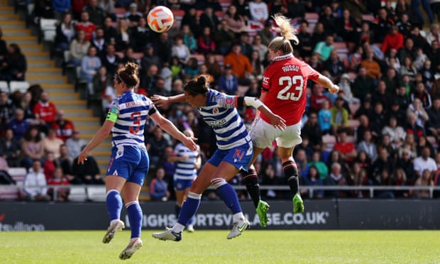 Manchester United’s Alessia Russo scores their fourth goal against Reading
