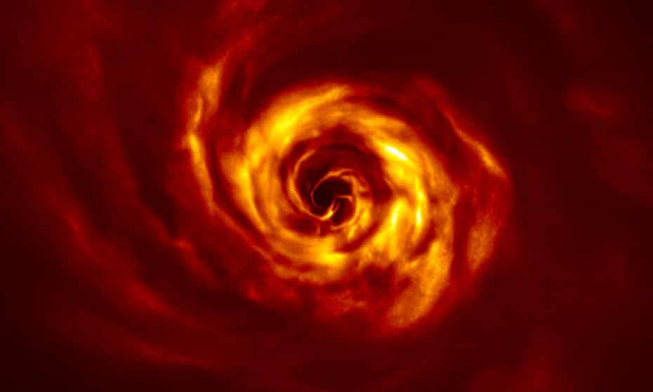 The disc around the AB Aurigae star, where signs of planet birth have been spotted.