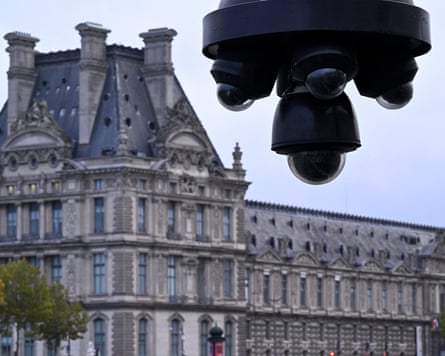 Paris CCTV cameras near the Louvre museum