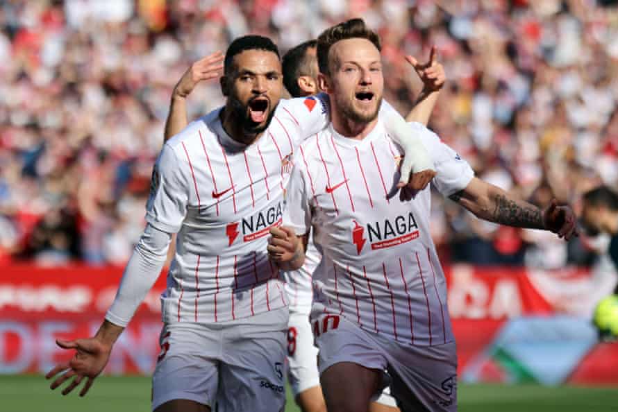 Sevilla’s Julen Lopetegui: ‘I’m the black sheep of the family, hooked on football’ | Sevilla 4 Ivan Rakitic (right) celebrates after scoring for Sevilla in last month’s 2-1 win over Real Betis.