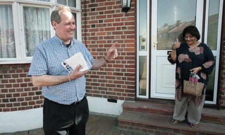 Conservative MP Bob Blackman on the campaign trail in East Harrow ahead of the 2015 election.