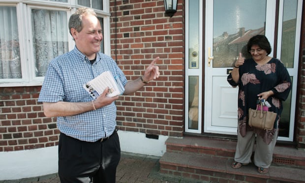 Conservative MP Bob Blackman on the campaign trail in East Harrow ahead of the 2015 election.