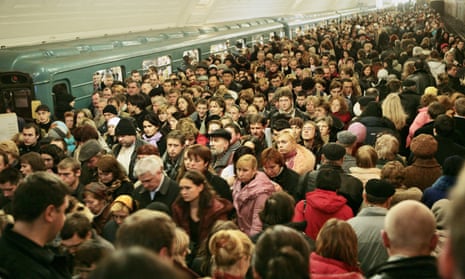 Commuters on Moscow’s metro