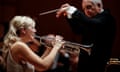 Trumpet soloist Alison Balsom performed with the L.A. Philharmonic, conducted by Bramwell Tovey, on his "Songs of the Paradise Saloon," at Walt Disney Concert Hall, Nov. 10, 2013. (Photo by Jay L. Clendenin/Los Angeles Times via Getty Images)