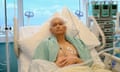 David Tennant as Alexander Litvinenko, in a hospital bed.