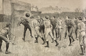 Brodie’s net can be seen in this illustration of a goalmouth incident during the 1891 FA Cup Final at Kennington Oval where Blackburn Rovers beat Notts County 3-1.