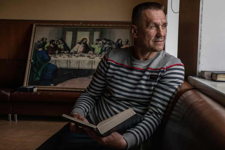 Oleh Bondarenko at the rehabilitation centre in Motyzhyn where he works as a counsellor. Bondarenko is one of only three men who survived Kaluga’s torture camp in Motyzhyn