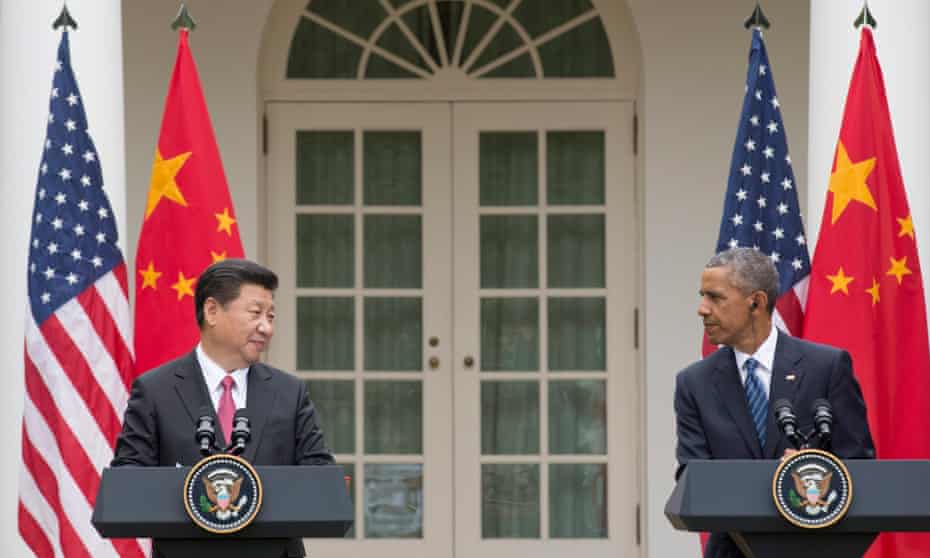 President of China Xi Jinping, left, did not see entirely eye to eye on cybersecurity with President Barack Obama.