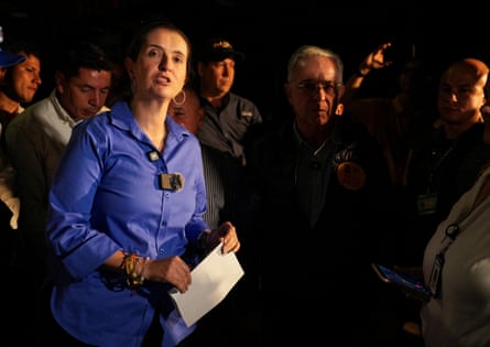 Paloma Valencia wearing a blue blouse
