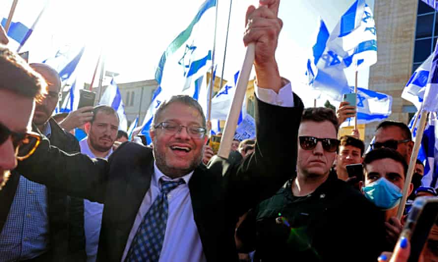 The right-wing politician Itamar Ben-Gvir in Jerusalem on 20 April.