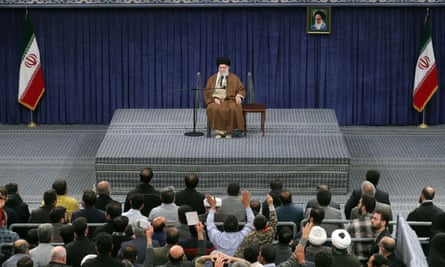 Ayatollah Ali Khamenei makes a speech in Tehran on 11 December.