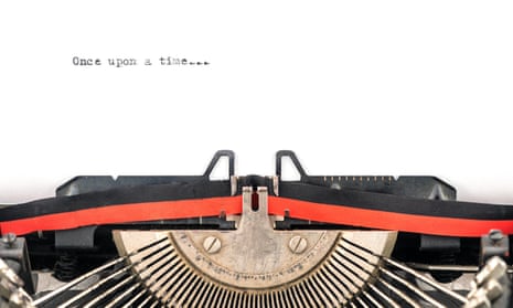 typewriter with 'once upon a time' written on it